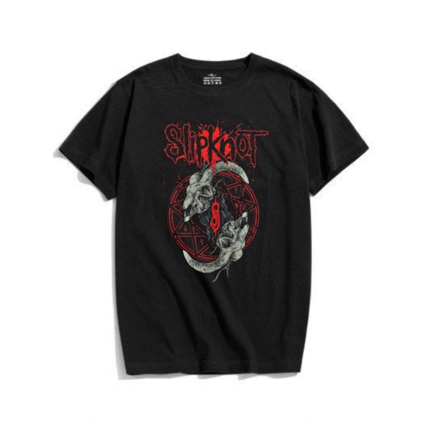 Kaos SLIPKNOT - Baju Band Metal Hardcore Hitam Size Lokal tee COD