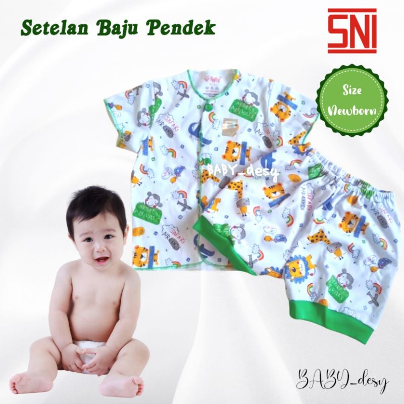 SETELAN BAJU BAYI PENDEK SNI / SIZE NEWBORN (0-3BULAN)