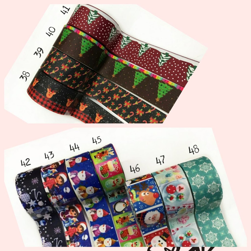 PITA KADO | PITA HAMPERS | PITA GROSGRAIN MOTIF NATAL 2,5 CM