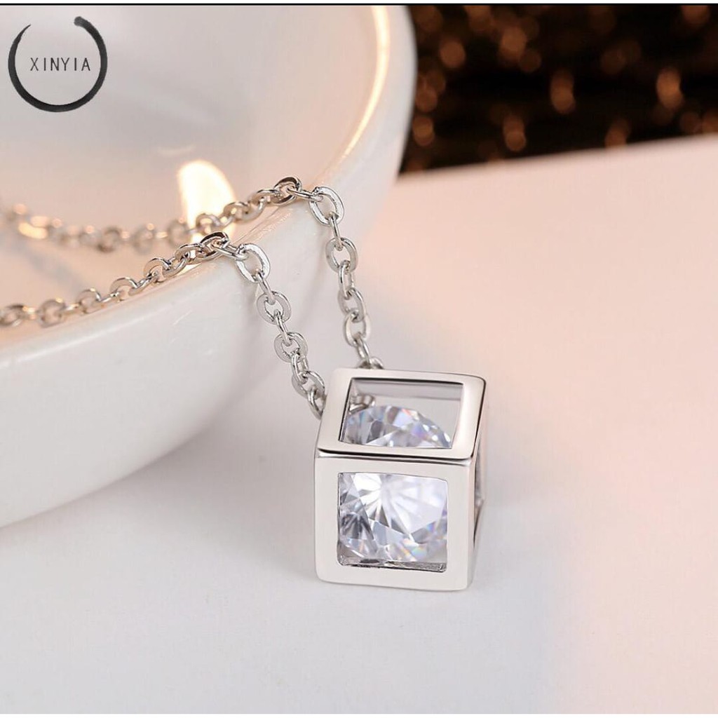 ( Fy ) COD Kalung Alloy Anti Karat Crystal Berlian Fashion Model cantik kalung import real pic B1