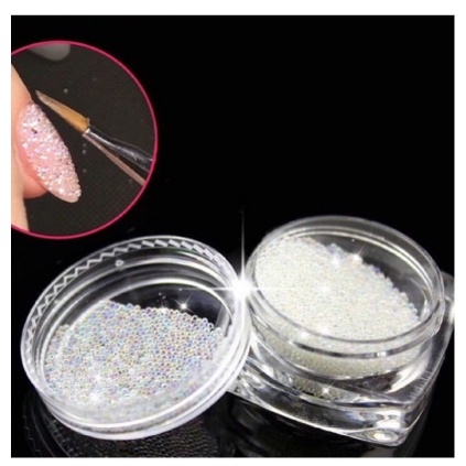 3D bola butiran nail art crystal bead clear 3D micro bead pixie nail