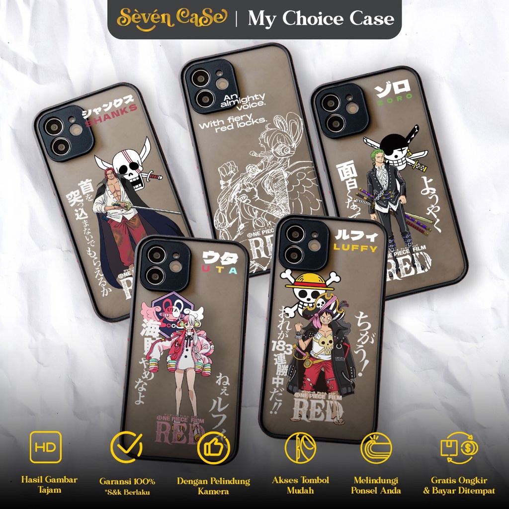 Case Anime One Piece Red For REALME C1 C2 C3 C11 2020 C11 2021 C12 C15 C17 7I C20 C21 Casing One Pie