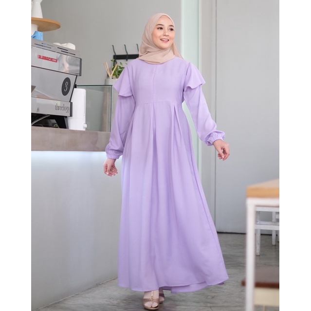 Restock !! Rinjani Dress (gamis polos) (gamis busui friendly) / gamis lebaran