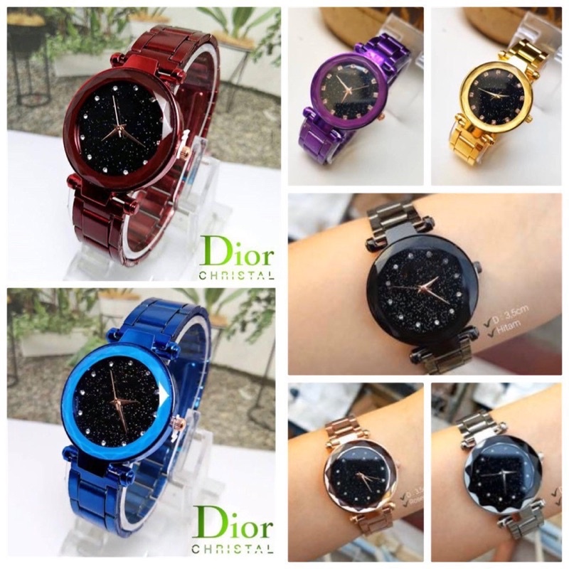 ✅[COD] Ready Stock Jam Tangan Wanita Murah Quartz Starry Sky Diamond Stainless Steel Anti Air Watch