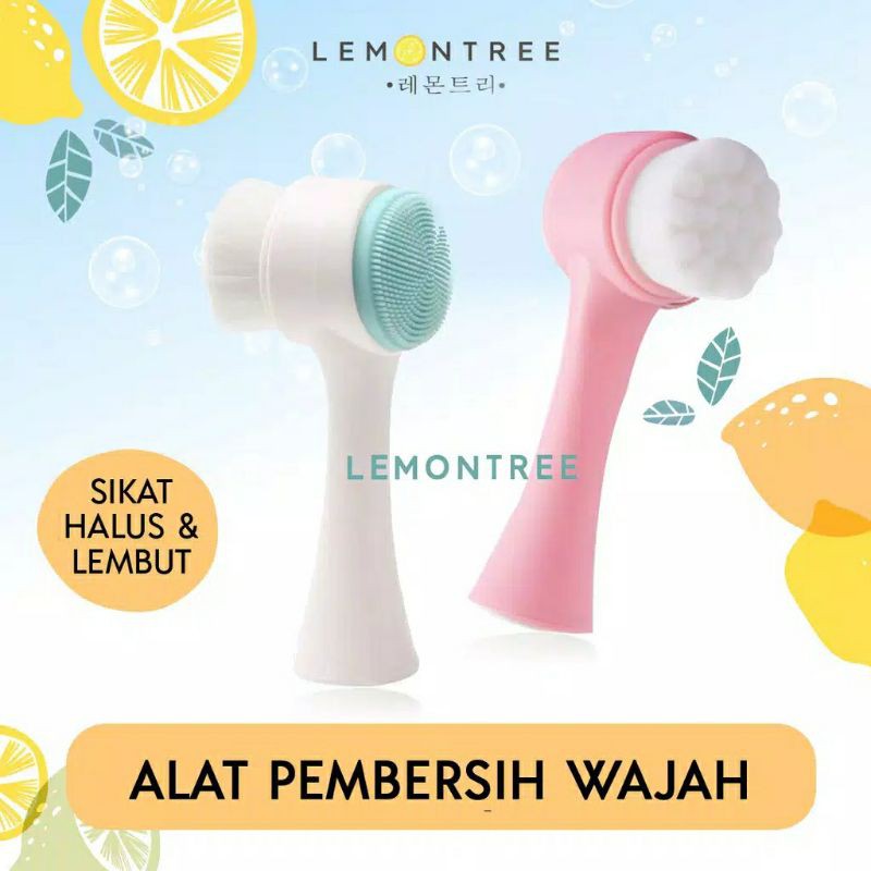 Sikat Wajah 2 Sisi Silikon/Facial Cleansing Brush double Action