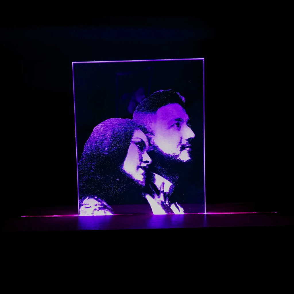 Stand Based Wood Acrylic / dudukan tatakan foto led lampu kayu akrilik (TANPA FOTO)