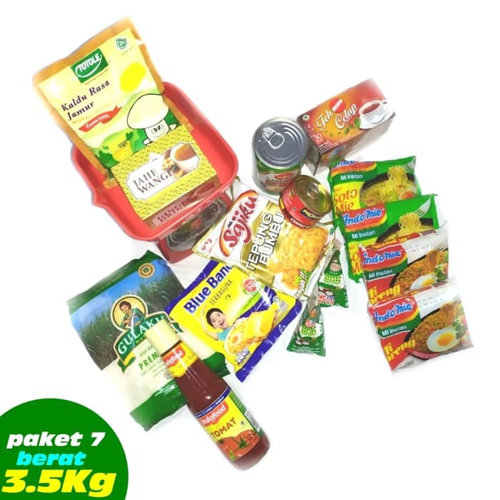 

Paket No 7 Parcel Sembako Hemat dengan berat 3,5Kg BACA EXP AMAN