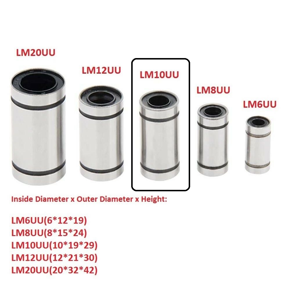 [HAEBOT] LM10UU Linear Motion Bearing Bushing as 10mm CNC 3D Printer Mekanik Machine Slider Axis Smooth Rod Besi Klaker