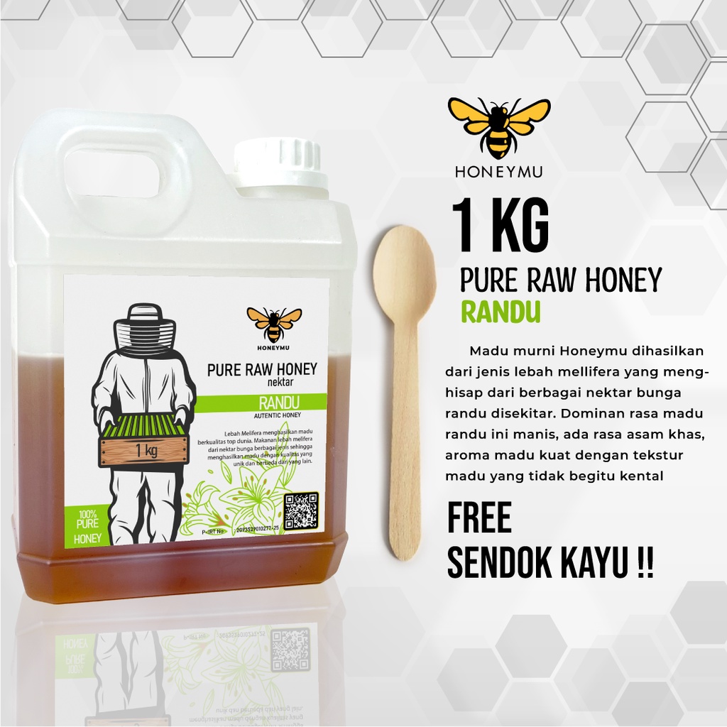 Madu Murni Asli Honeymu Nektar Bunga Randu 1Kg