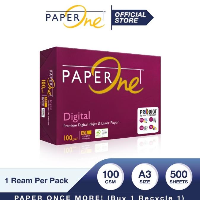 

PaperOne Kertas HVS Fotocopy 100g A3 - Ream KERTAS HVS