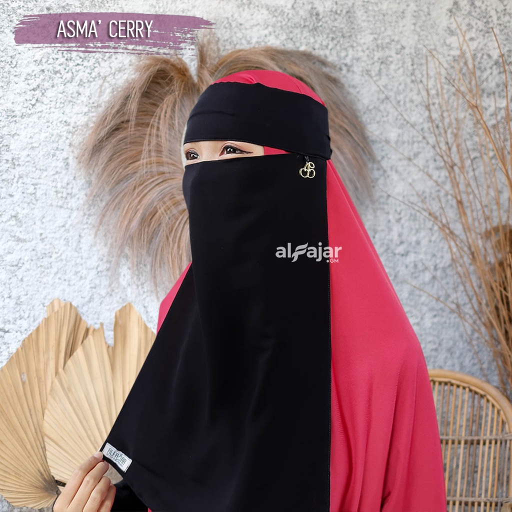 Cadar Niqab Tali Cantik Kekinian Dua layer Asma Sifon Silky by Alfajar Griya Muslim