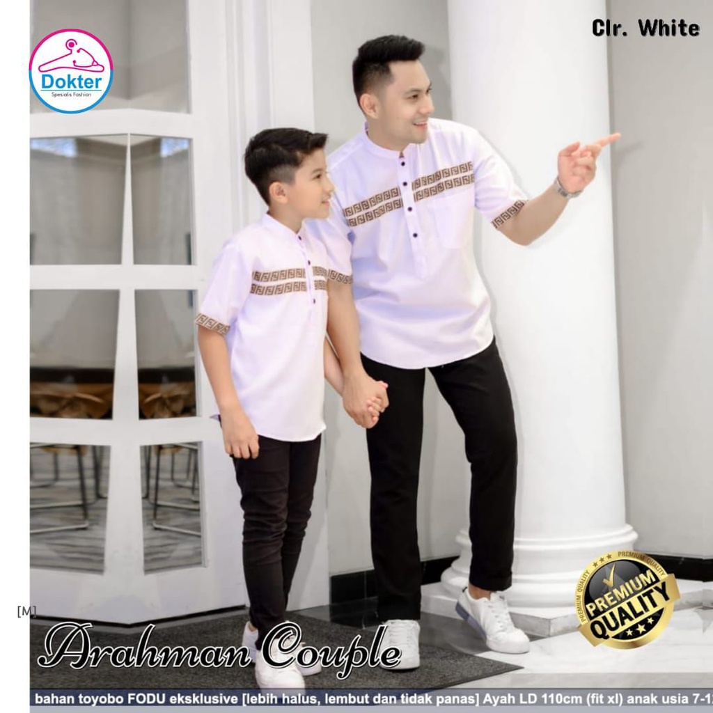 Koko Kurta Dewasa FF Pria Lengan Pendek / Koko Couple Ayah dan Anak Katun Toyobo Import Fit to XXL / Koko Kurta Pakistan