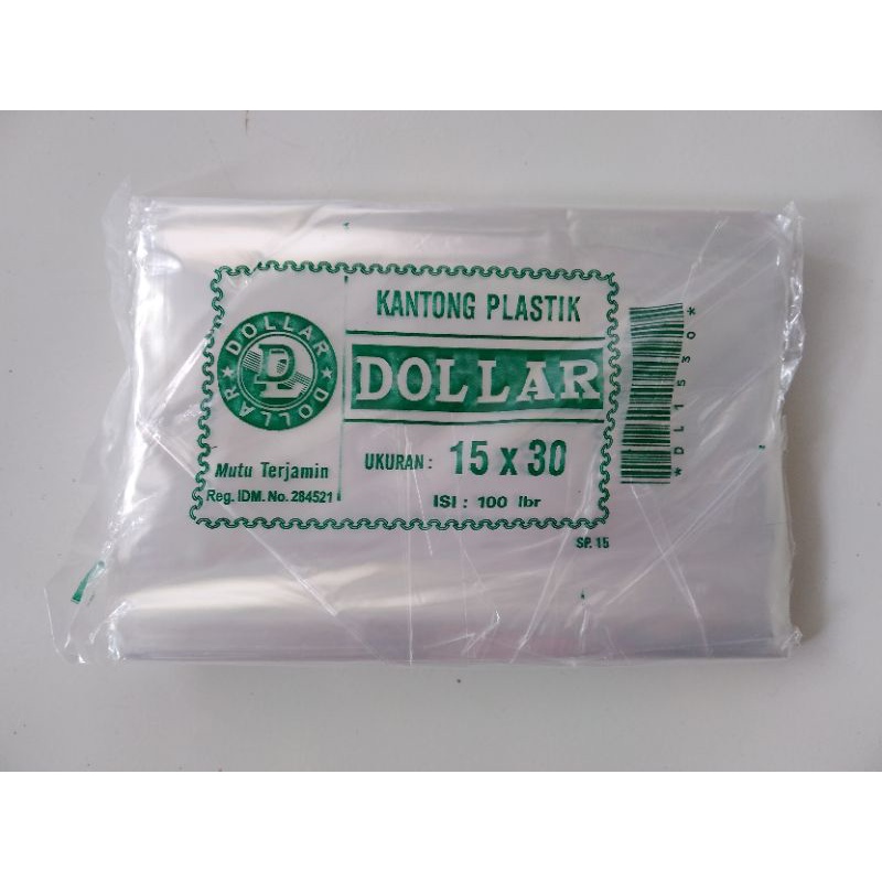 Plastik Dollar / Plastik bening / Plastik kemasan / Plastik ukuran 15x30