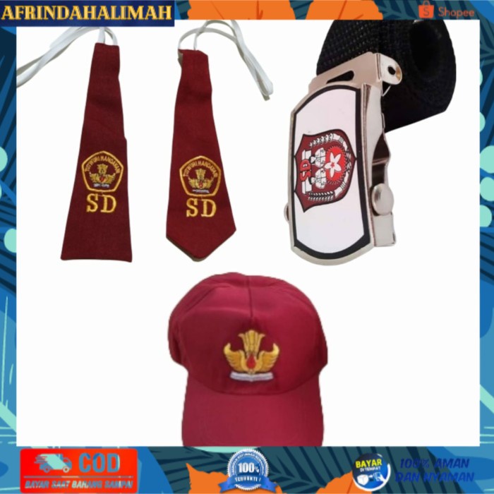 

{TERBARU} SATU SET TOPI DASI SABUK SEKOLAH SD MURAHH