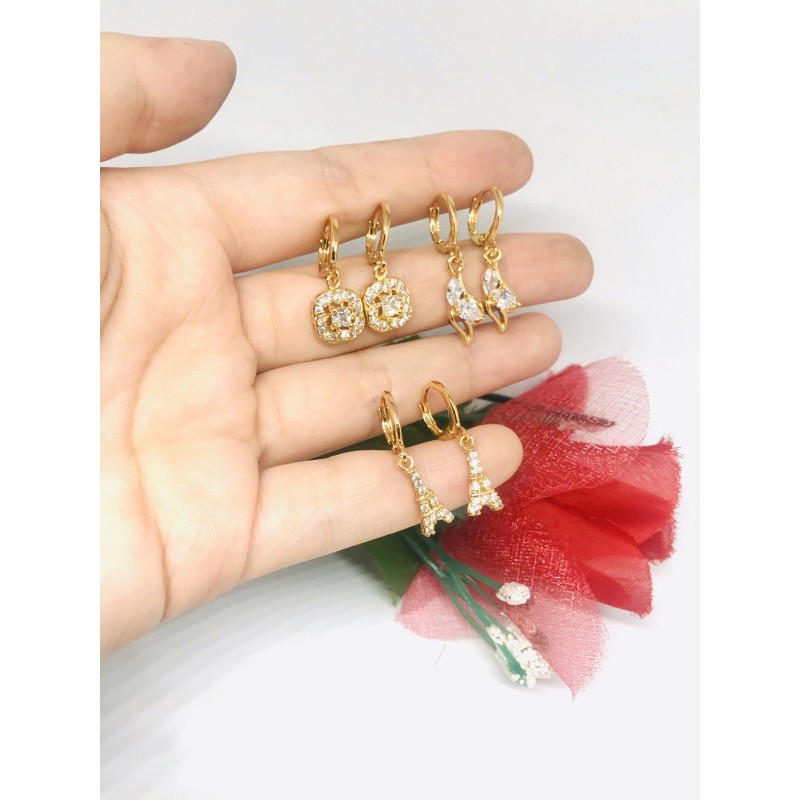 anting jepit permata emas