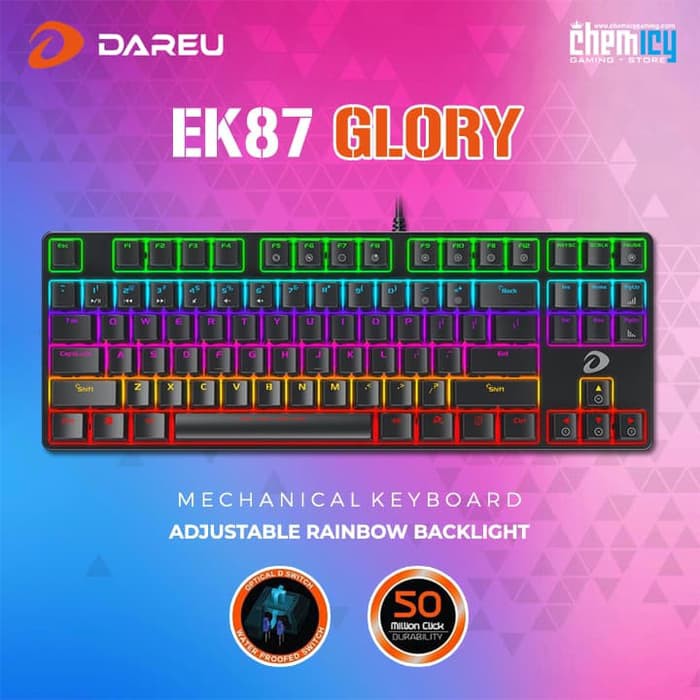 Dareu EK87 Glory TKL Rainbow Mechanical Gaming Keyboard