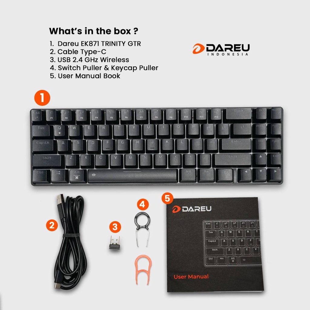 Dareu EK871 Trinity GTR Hotswap Wireless Mechanical Gaming Keyboard