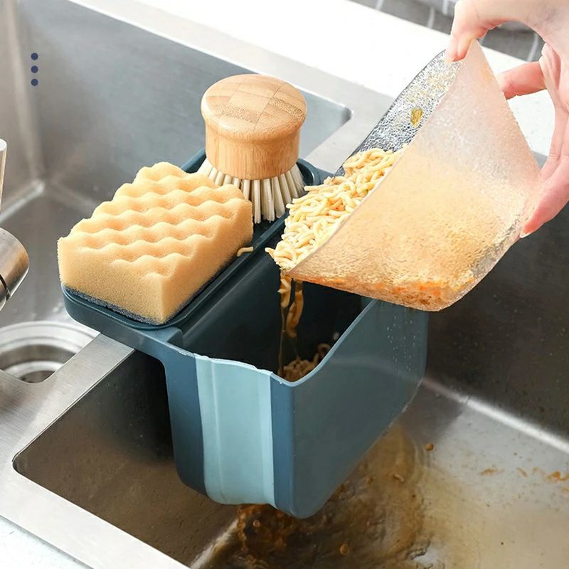 Storage sampah sponge sikat wastafel/Foldable soap sponge sink drain holder