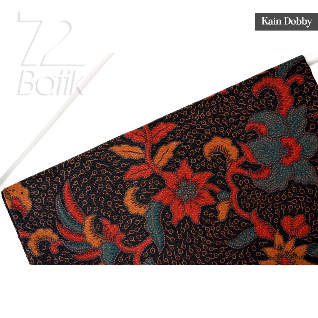 BAHAN BATIK PREMIUM Dobby Motif Kembang Warna Orange Hijau Merah Hitam Dolbi Dobi Doby 726254 Cap 72 Jarik Jarit Samping Kebat Panjang Batik Dobby Modern Premium Bahan Seragam Batik Pernikahan Kantor Keluarga Murah Kamen Jadi Batik Bali Lembaran