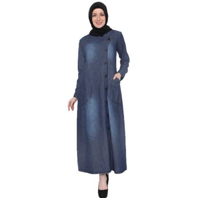 [PROMO] GAMIS CASUAL WANITA DENIM DNU 001 JAVA SEVEN - GAMIS Denim Biru