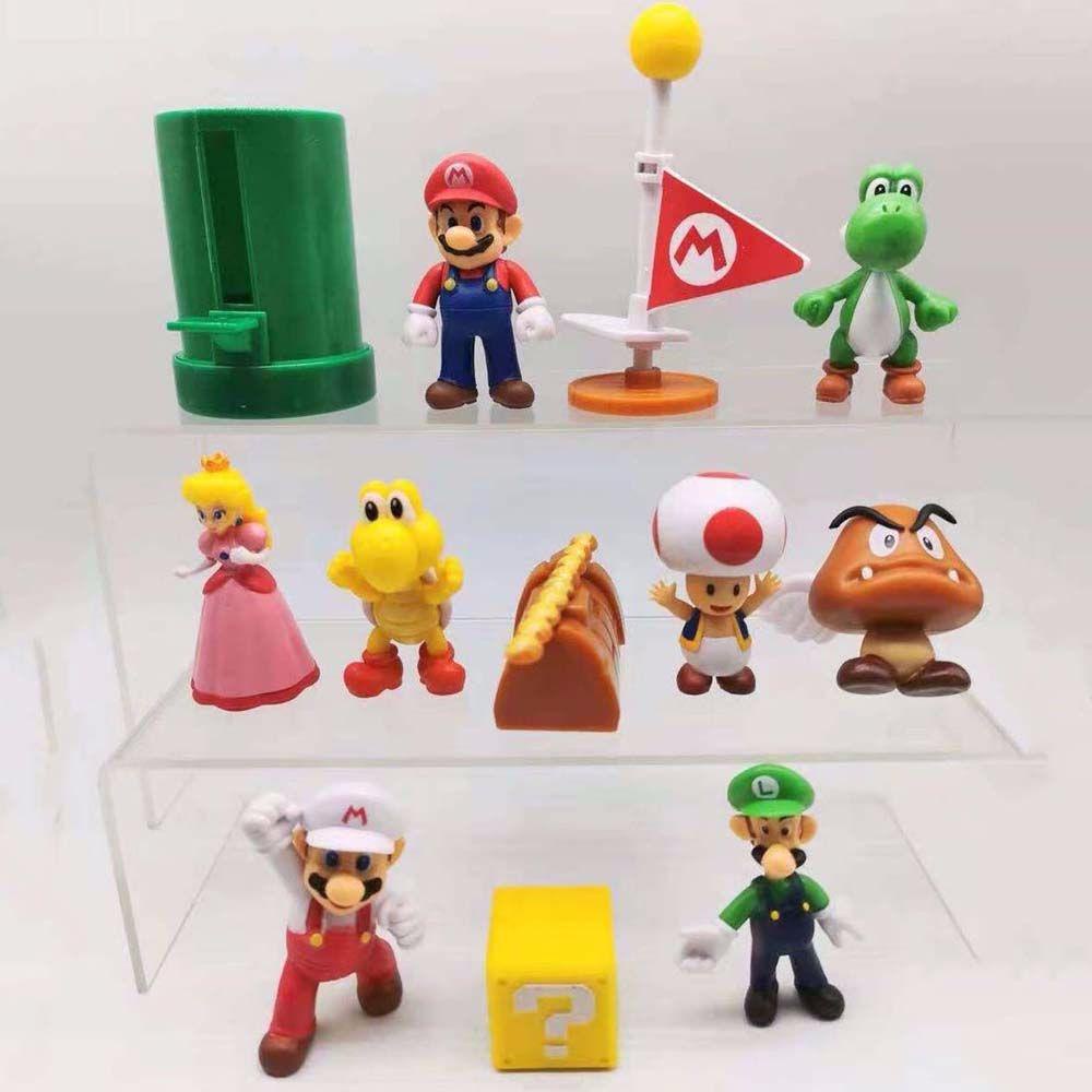 Patung Action Figurine Agustina Kartun Jamur Dekorasi Desktop Mario Model Anime Bros Super Mario.