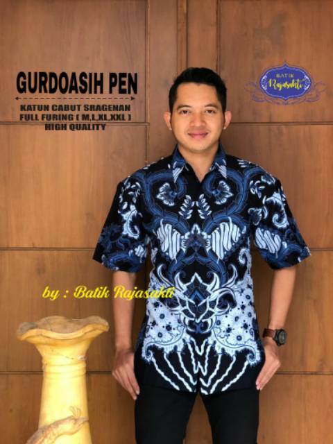 Batik Solo GURDOASIH SAKTI Kemeja Pria Katun Halus Sragenan Full Furing