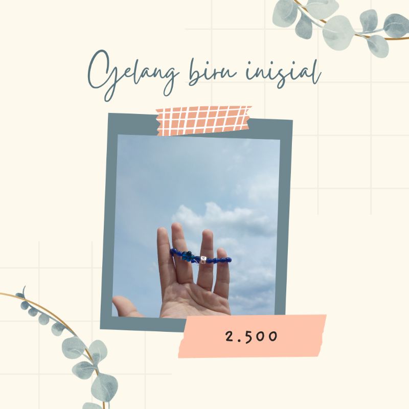 gelang biru inisial