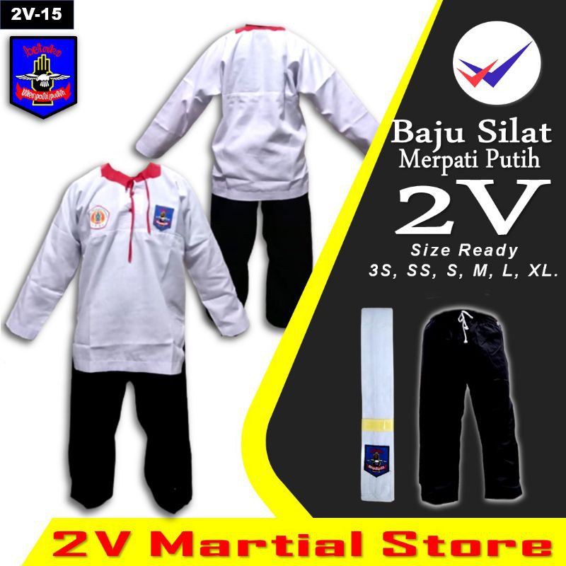 seragam silat merpati putih baju MP dengan bet merpati putih