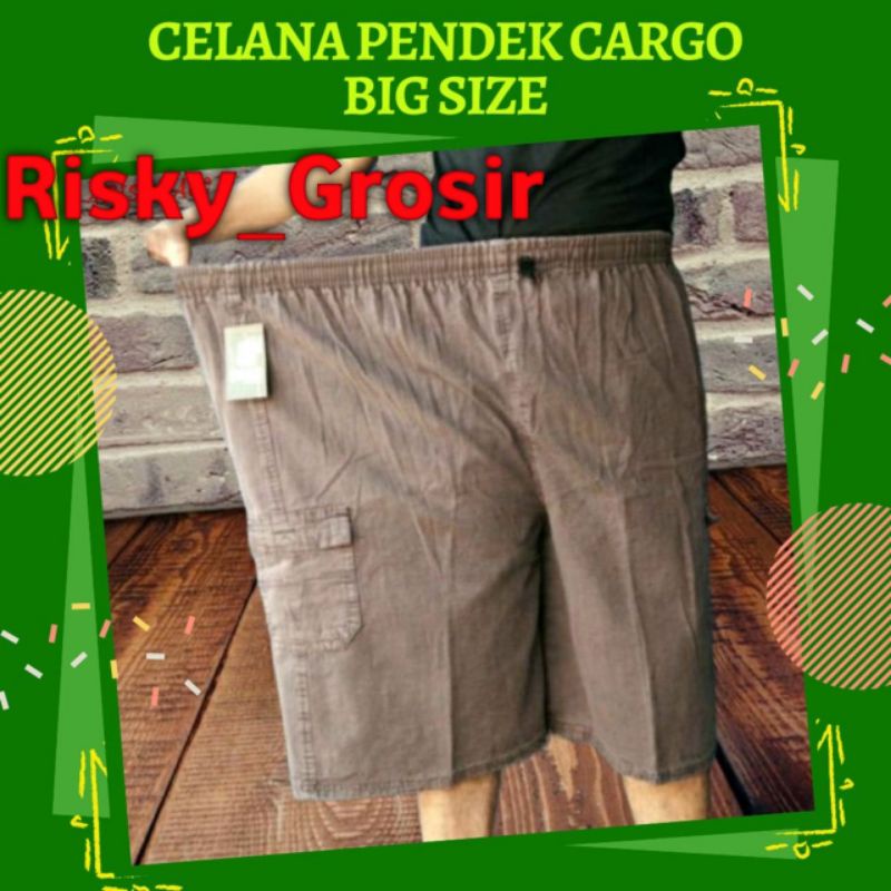 Celana Pendek Pria Cargo Soft Jeans 7/8 Polos JUMBO