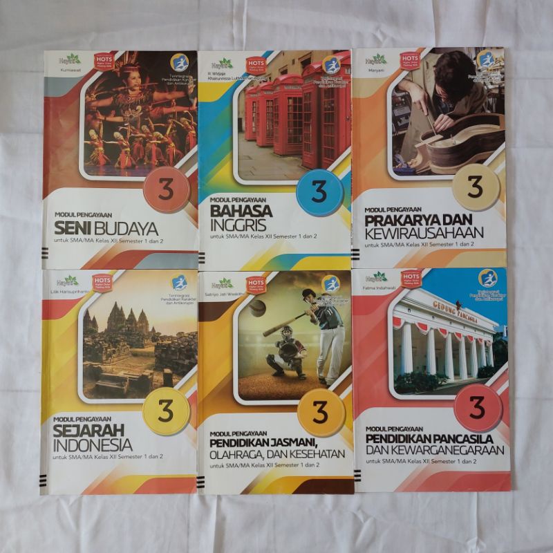 

Modul Pengayaan Seni Budaya, Bahasa Inggris, Prakarya dan Kewirausahaan, Sejarah Indonesia, Pendidikan Jasmani, Olahraga, dan Kesehatan, Pendidikan Pancasila dan Kewarganegaraan untuk SMA Kelas XII / Kelas 12 (HOTS)