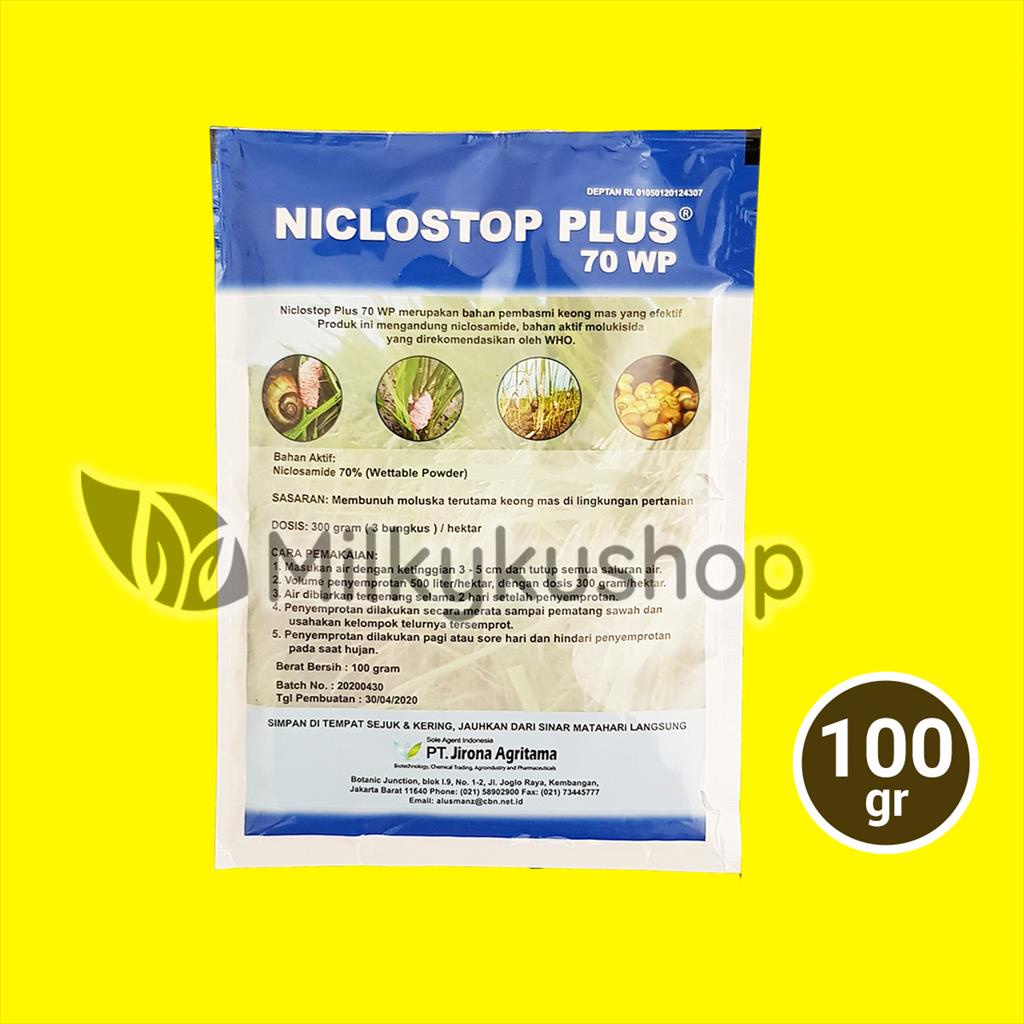 NICLOSTOP PLUS 70 WP 100 GRAM MOLUSKISIDA OBAT KEONG