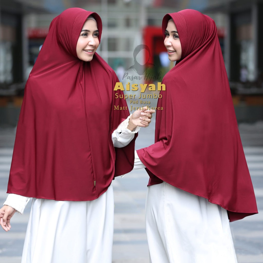 Hijab Bergo Jersey Premium Jilbab Instan Bergo Aisyah XL Kerudung Bergo Polos Pasar Hija'b