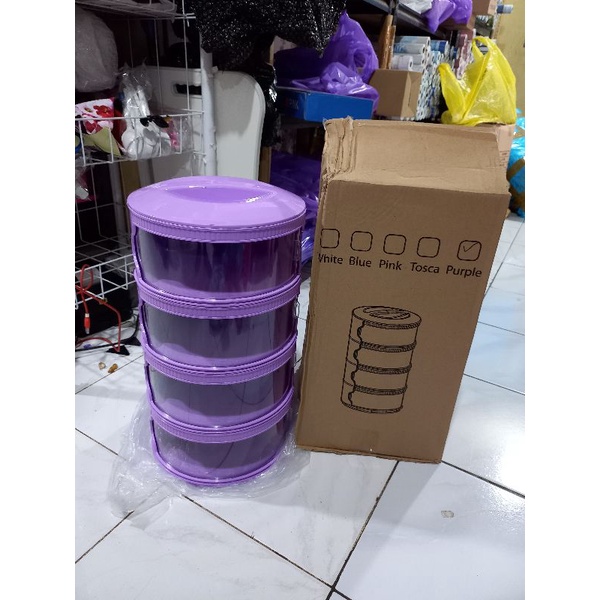 RAK TUDUNG SAJI 4 SUSUN WARNA UNGU