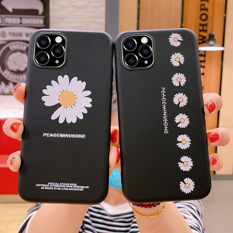 GSC 0112 SOFTCASE CUSTOM BLACK MATE DESAIN BUNGA DAISY UNTUK Realme 5 Realme 5 Pro Realme 6 Pro Real
