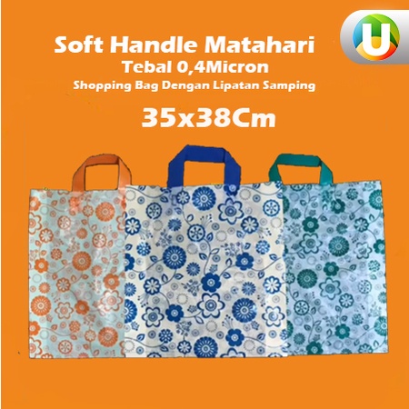 

[Isi 50Pcs] Plastik Soft Handle Shopping Bag Ukuran 35x38 Softhandle Matahari Murah Kresek Online