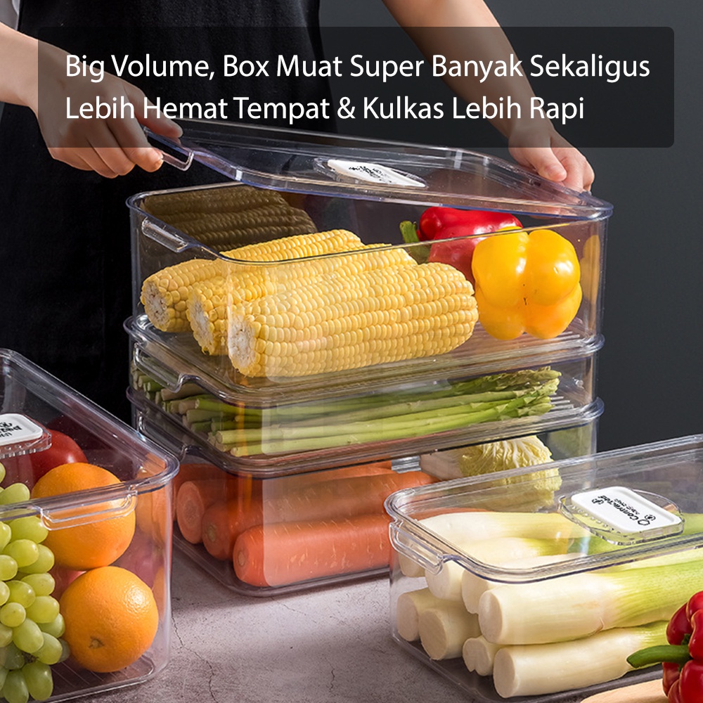 HUGO Kotak Makanan Kontainer Kulkas Wadah Penyimpanan Kulkas Food Storage Box Kotak Penyimpanan Buah Sayur