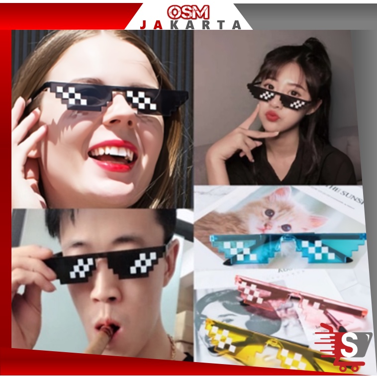 DIJUAL MURAH F5348 Kaca Mata Thug Life / Kacamata Mainan Anak Minecraft / Kacamata Thug Life Mosaic 