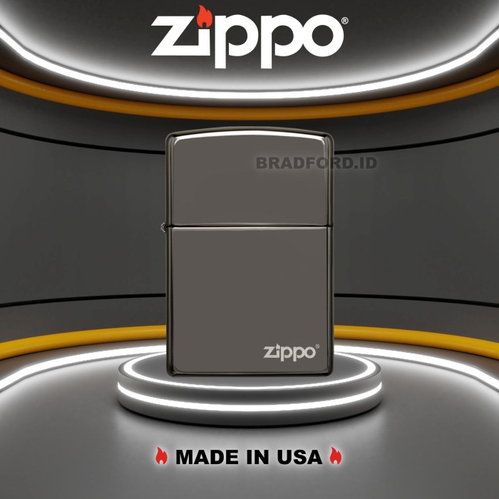 Korek Api Zippo Original Classic Black Ice Zippo Logo 150ZL Garansi Resmi USA