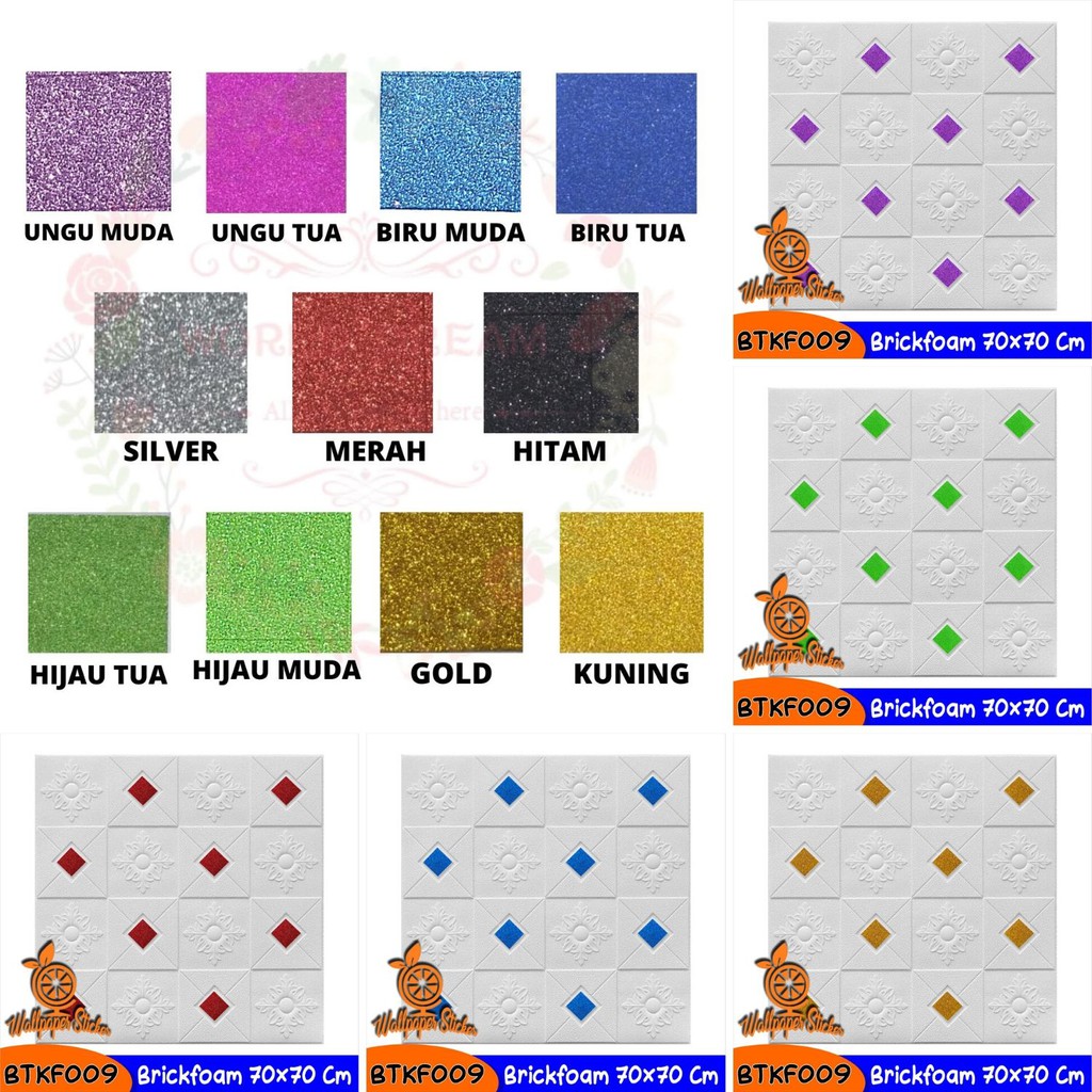 TERMURAH!!!Wallpaper 3D Foam Motif Batik Brickfoam 70cm x 70cm BISA COD