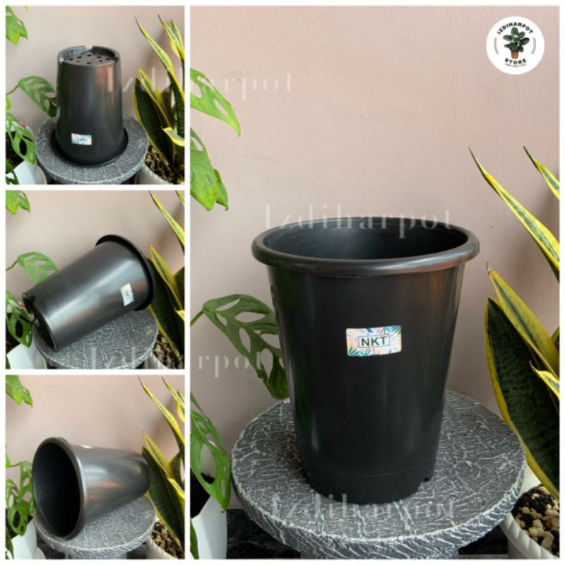 pot bunga tanaman tinggi nkt tower hitam 21cm - NKT TOWER 21 HITAM