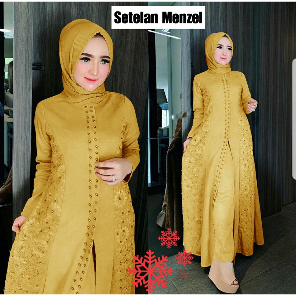 SET MENZEL SETELAN MOSCREPE KOMBI BRUKAT TULANG BUSUI  SIZE JUMBO (L, XL, XXL)