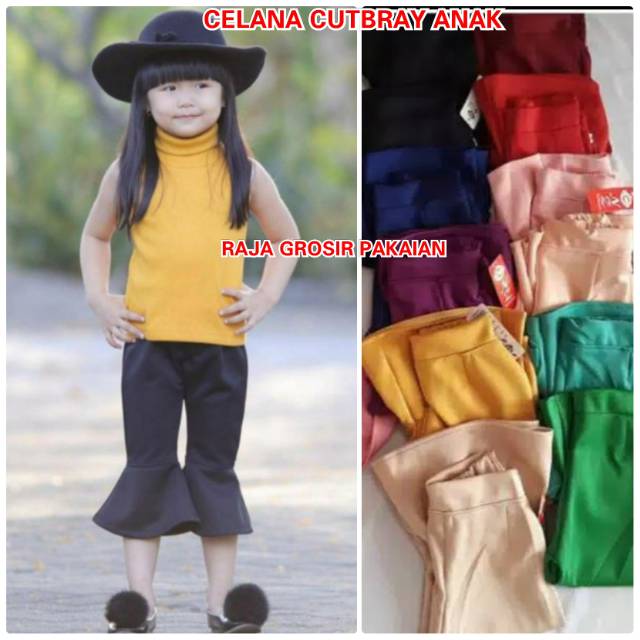 Celana Cutbray Anak Ukuran S-M-L- (Estimasi 1-8Thn) Bahan Scuba Premium / Bisa Pilih Warna