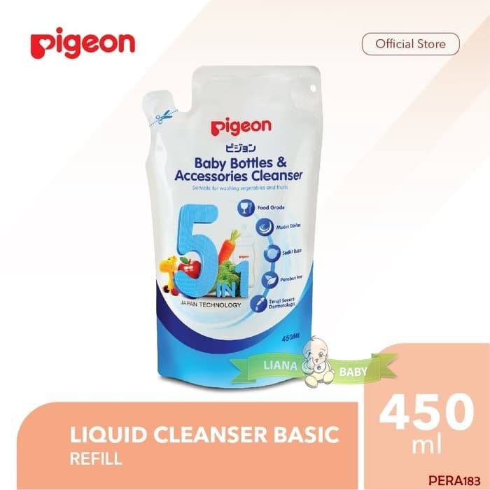 PERA183 REFILL PIGEON LIQUID CLEANSER BASIC 450ML SABUN CUCI BOTOL SAYUR DAN BUAH