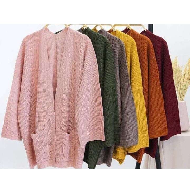 Cardigan Rajut Oversize Panjang