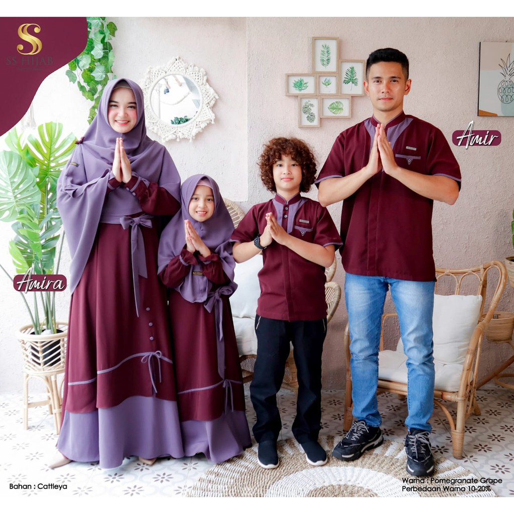 [PRE ORDER] Sarimbit SS Hijab - Amir Amira Seri 2 "Pomegranate Grape" - Sarimbit Keluarga