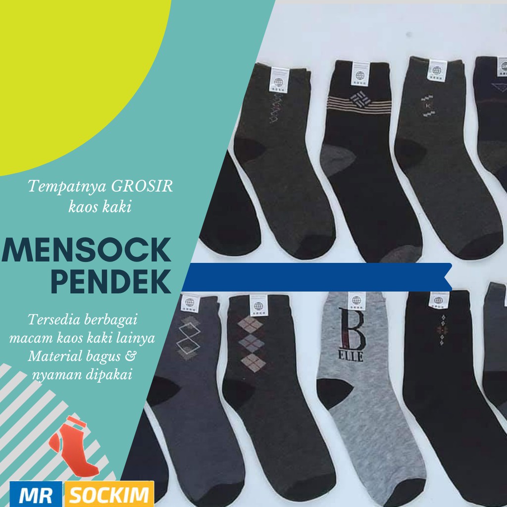 Kaos kaki Pendek Pria (kerja,kantor,bahan katun spandex,biru,abu,hitam,navy,coklat bisa Cod)