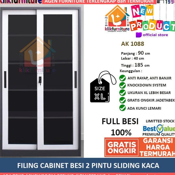 

[[COD]] Lemari Arsip Besi Kantor Pintu Sliding Kaca SCE18 BT GRATIS ONGKIR Kode 1048