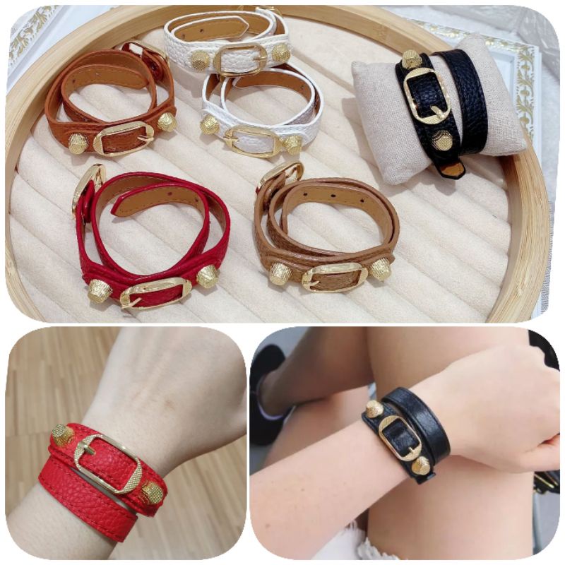 Restok Gelang Kulit Model Lilit Premium Quality Bracelet Branded Band Import tidak karatan 9908