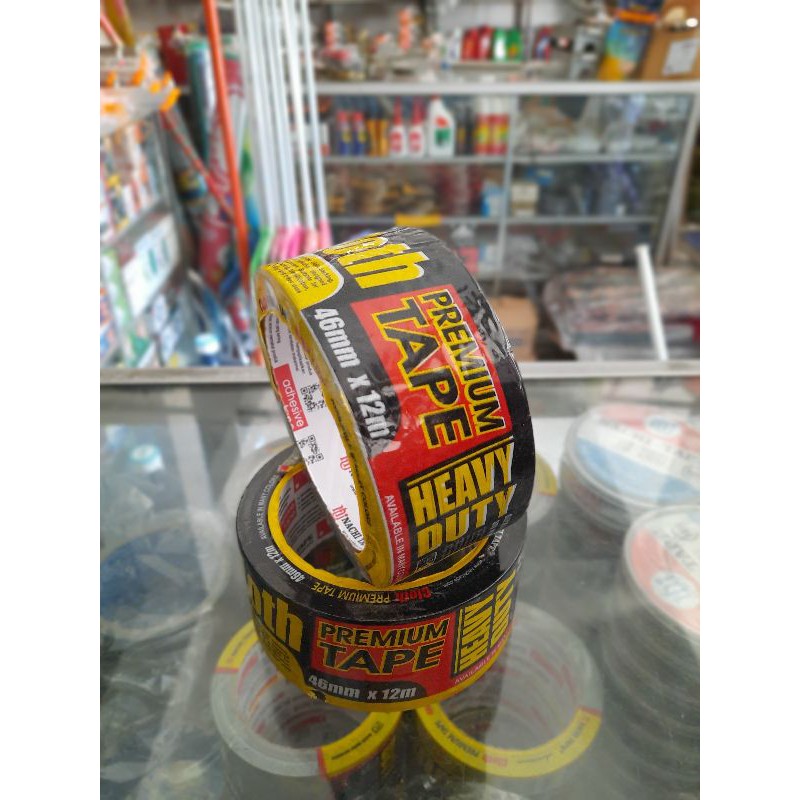 

premium tape isolasi lakban hitam 46mm x 12mm cloth nachi