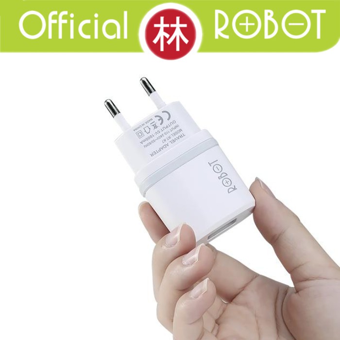 Robot RT-K7 Adaptor Charger 5V/1A Fireproof Charger With Micro USB Cable